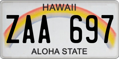 HI license plate ZAA697
