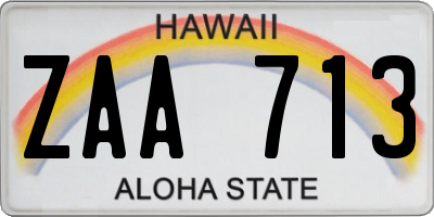 HI license plate ZAA713
