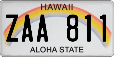 HI license plate ZAA811