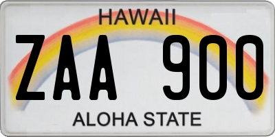 HI license plate ZAA900
