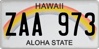 HI license plate ZAA973