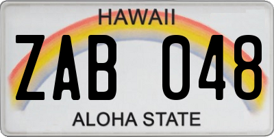 HI license plate ZAB048