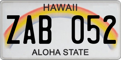 HI license plate ZAB052