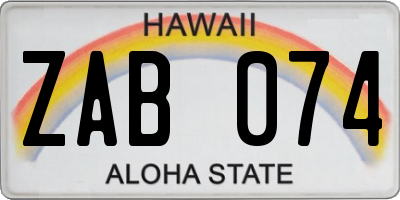 HI license plate ZAB074