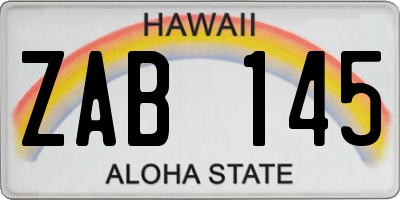 HI license plate ZAB145
