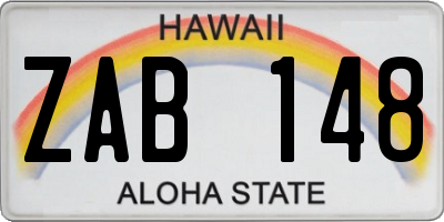 HI license plate ZAB148