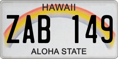 HI license plate ZAB149