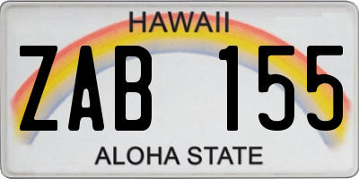 HI license plate ZAB155