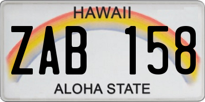HI license plate ZAB158
