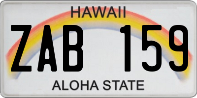 HI license plate ZAB159