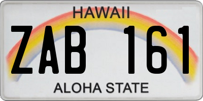 HI license plate ZAB161