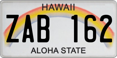 HI license plate ZAB162