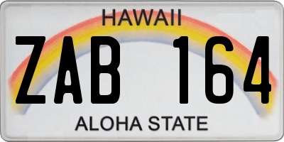 HI license plate ZAB164