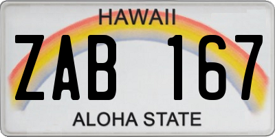 HI license plate ZAB167