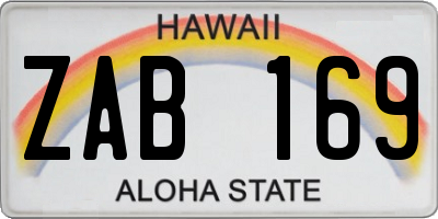 HI license plate ZAB169