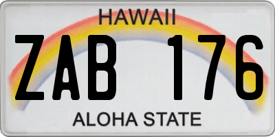 HI license plate ZAB176