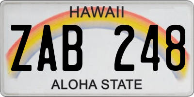 HI license plate ZAB248