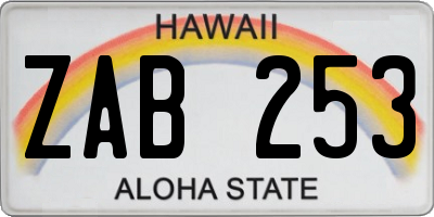 HI license plate ZAB253