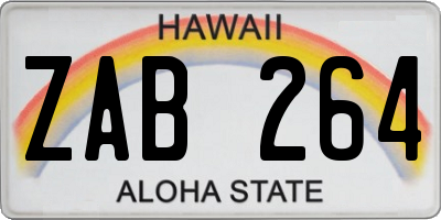 HI license plate ZAB264
