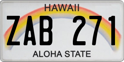HI license plate ZAB271