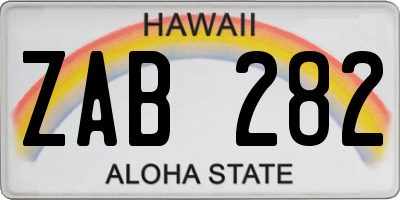 HI license plate ZAB282