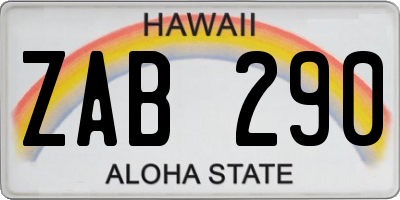 HI license plate ZAB290