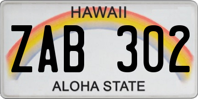 HI license plate ZAB302