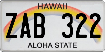 HI license plate ZAB322
