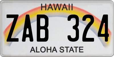 HI license plate ZAB324