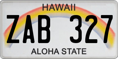 HI license plate ZAB327