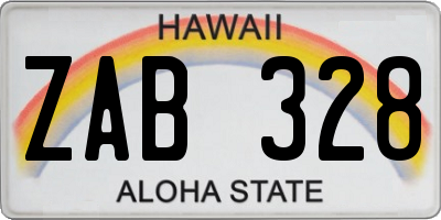 HI license plate ZAB328