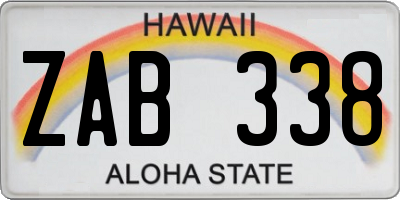 HI license plate ZAB338