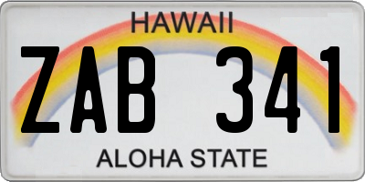 HI license plate ZAB341