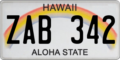 HI license plate ZAB342