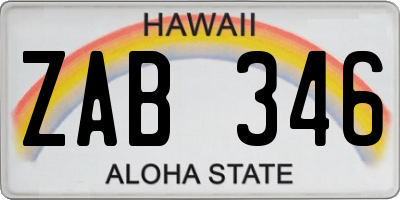 HI license plate ZAB346