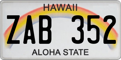 HI license plate ZAB352