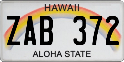 HI license plate ZAB372