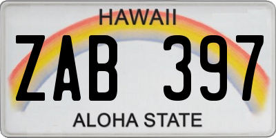 HI license plate ZAB397