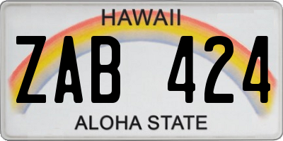 HI license plate ZAB424