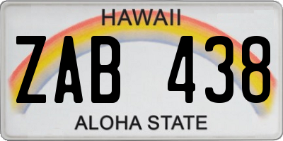 HI license plate ZAB438