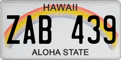 HI license plate ZAB439