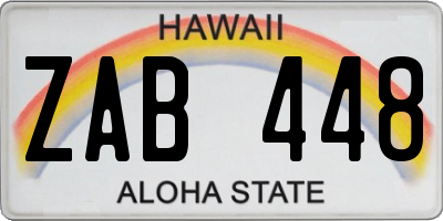 HI license plate ZAB448
