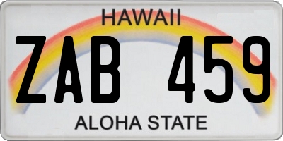 HI license plate ZAB459