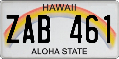 HI license plate ZAB461