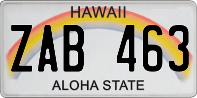 HI license plate ZAB463
