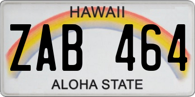 HI license plate ZAB464