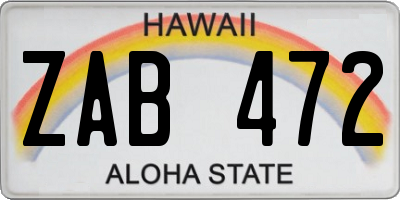 HI license plate ZAB472
