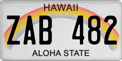 HI license plate ZAB482