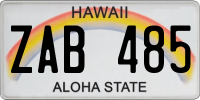 HI license plate ZAB485