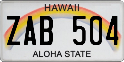 HI license plate ZAB504